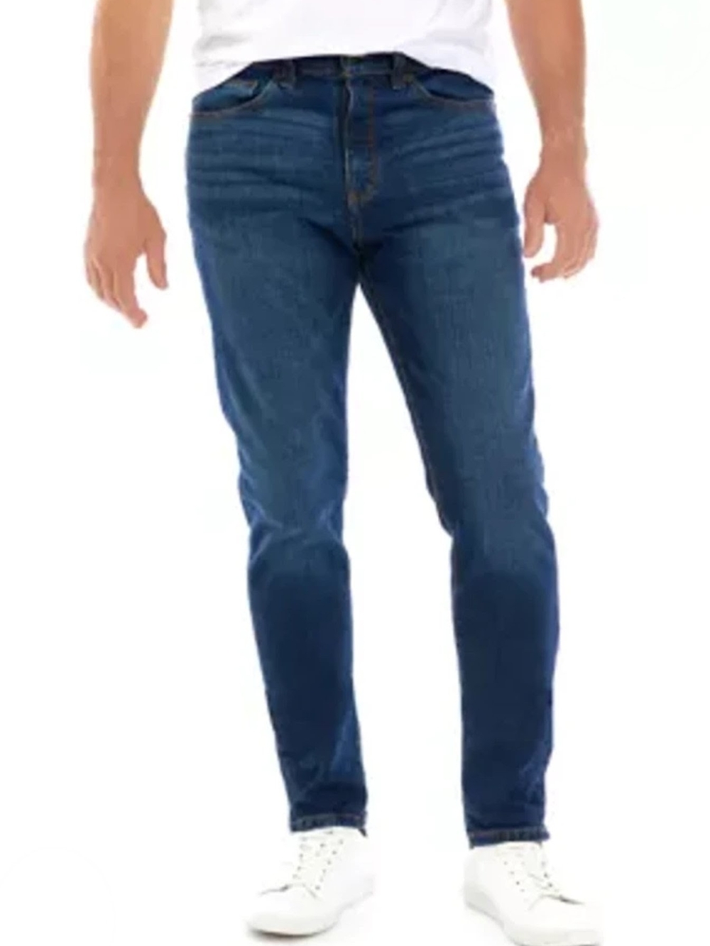 True Craft Men's Slim Straight Dark Blue Jeans